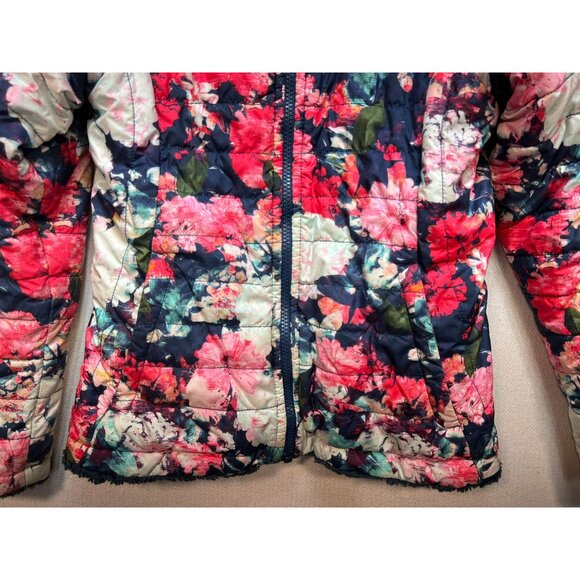 The North Face Girls Mossbud Reversible Puffer Long Sleeve Size M Multi Floral - Picture 8 of 16
